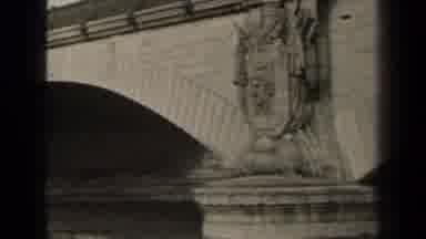 Paris France (1947): Unique Ancient Archway Bridge With Statues Over A Flowing