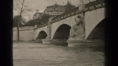Paris France (1947): City With River That Crosses Bridge And Towers With Statues