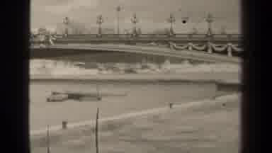 Paris France (1947): Black And White Image Of A Big Bridge With A Tunnel