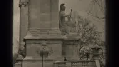 Paris France (1947): Monument With A Statue Of A Man On One Side In Black And