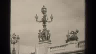 Paris France (1947): Balcony Art Statue Lights Angels Italy Century Black White