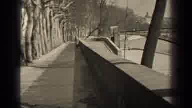 Paris France (1947): Person Looking At Water From Concrete Platform On A Cloudy