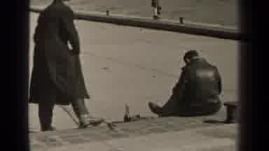 Paris France (1947): Two Grown Men In Black Jackets Hanging Out On Steps Near A