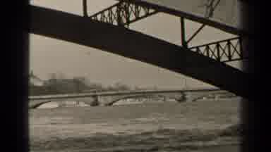 Paris France (1947): Bridge Over A Large Body Of Water That Is Moving Rapidly