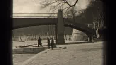 Paris France (1947): People Walking Water Old Vintage Video Happy Fun Lake Girls