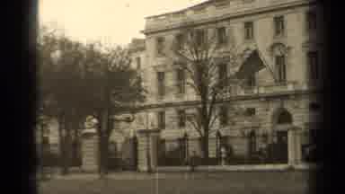 Paris France (1947): Vintage Video Of A Large Old Building With A Blowing American