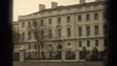 Paris France (1947): Old Black And White Video Showing Large Building With Double