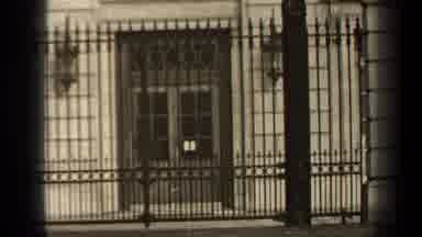 Paris France (1947): White Stone Building Behind Iron Gate On Snowy Winter Day