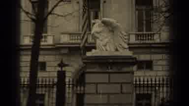 Paris France (1947): Statue Stands Strong In Front Of American Flag In The