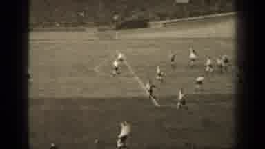 Paris France (1947): Old Footage Of A Soccer Game Between Two Teams When Someone