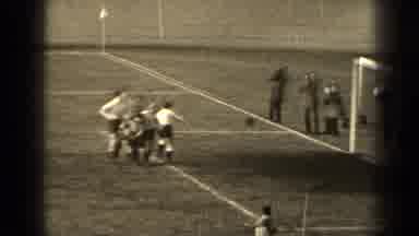 Paris France (1947): Young Men Playing Soccer And One Goes For The Goal