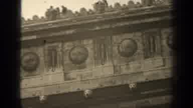 Paris France (1947): Concrete Statues Art Building Grey People Walking On Roof 3d