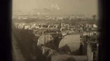 Paris France (1947): Black And White Video Of The Edge Of A Large City With The