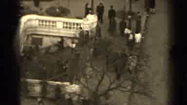 Paris France (1947): Vintage Film Of A Busy Street With People Taking Stairs Down