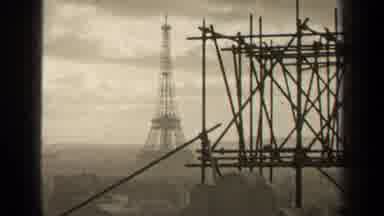 Paris France (1947): The Eiffel Tower From A Distance With Scaffolding In Frame