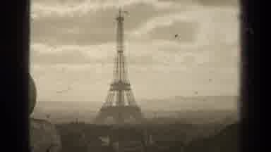 Paris France (1947): A Huge Tower Is Standing High Up Under The Overcast Sky