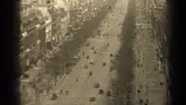 Paris France (1947): Old Black And White Film Of Cars On A Tree Lined Boulevard In