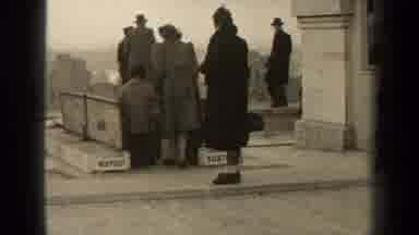 Paris France (1947): On The Terrace Of A Building Some People Are Walking And