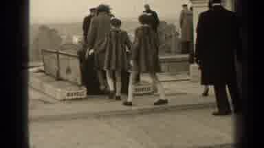 Paris France (1947): Crowd Of People Walk By Wearing Furs And Nice Coats As