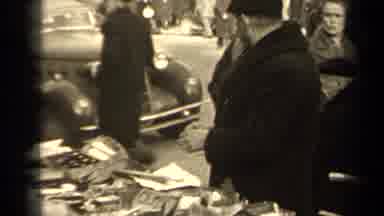 Paris France (1947): Flea Market Old Times Mirrors Sold By Two Woman A Man Has