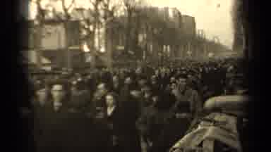Paris France (1947): Childrens Men And Women Walking In A Street In A Industrial