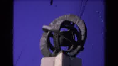 Los Angeles California USA (1967): Statue Round Object Grey On Tall Brown Podium