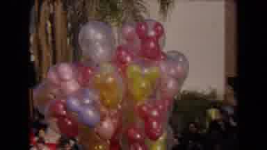 Los Angeles California USA (1967): Balloons Being Brought Down The Aisle