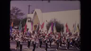 Los Angeles California USA (1967): Parade Featuring A Marching Band Plays For The