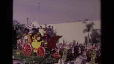 Los Angeles California USA (1967): Horse Drawn Parade Float Of Stagecoach On