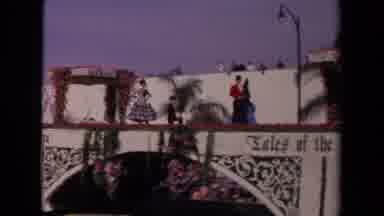 Los Angeles California USA (1967): People Dressed Up In Spanish Outfits Ride A