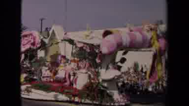 Los Angeles California USA (1967): Parade Float Full Of Flowers And Decorations
