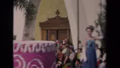 Los Angeles California USA (1967): Beauty Contestants Waving While Riding On A