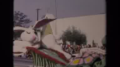 Los Angeles California USA (1967): A Float In A Parade Is Passing With A Huge