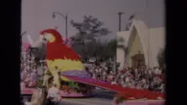Los Angeles California USA (1967): Parrot Bird On A Motorized Car Parade With