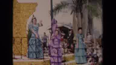 Los Angeles California USA (1967): Float Parade Women Waving Fun Audience Flowers