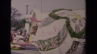 Los Angeles California USA (1967): Large Floats In A Holiday Parade On A Sunny Day