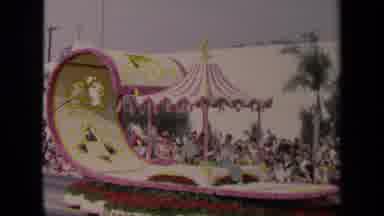 Los Angeles California USA (1967): Parade With Float And Two Horses