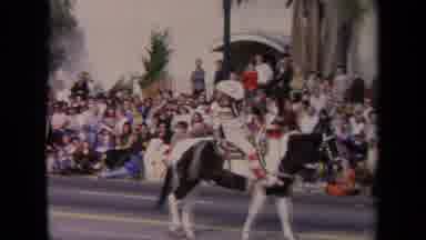 Los Angeles California USA (1967): Cowboy On Horse Perform Skillful Lasso Tricks