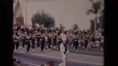 Los Angeles California USA (1967): Huge Marching Band Performing As They March In