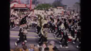 Los Angeles California USA (1967): The Marching Band Marched Through The Streets