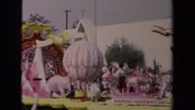 Los Angeles California USA (1967): Impressive Circus Themed Parade Float Decorated