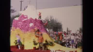 Los Angeles California USA (1967): Parade Float Made Out Of A Mountain