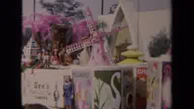 Los Angeles California USA (1967): Pink And White See's Candy Parade Float On A
