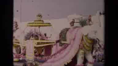 Los Angeles California USA (1967): People Riding Large Pink And White Elephant