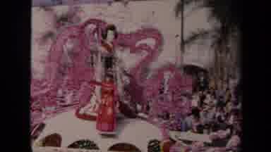 Los Angeles California USA (1967): Parade Float With A Detailed Pink Swan And A