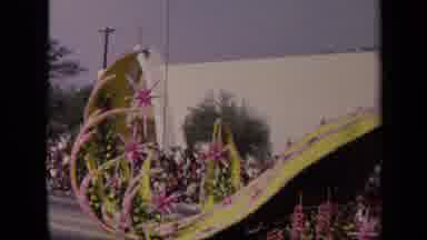Los Angeles California USA (1967): Parade Float Of Cacti And Flowers Rolling Down