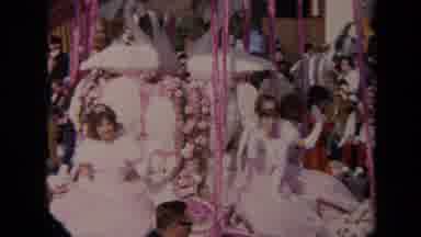 Los Angeles California USA (1967): Ladies Sitting In Gorgeous Pink Float Waving