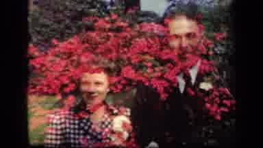 New York USA (1941): Flower Filter Over Top Of A Couple Talking In A Outdoors