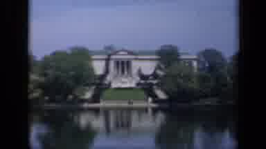 New York USA (1941): Large Building With Roman Style Columns With Lake And Trees