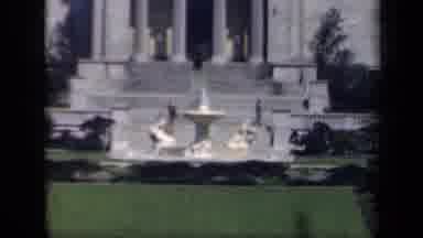New York USA (1941): Camera Shows Off A Cool Looking Water Fountain In Front A